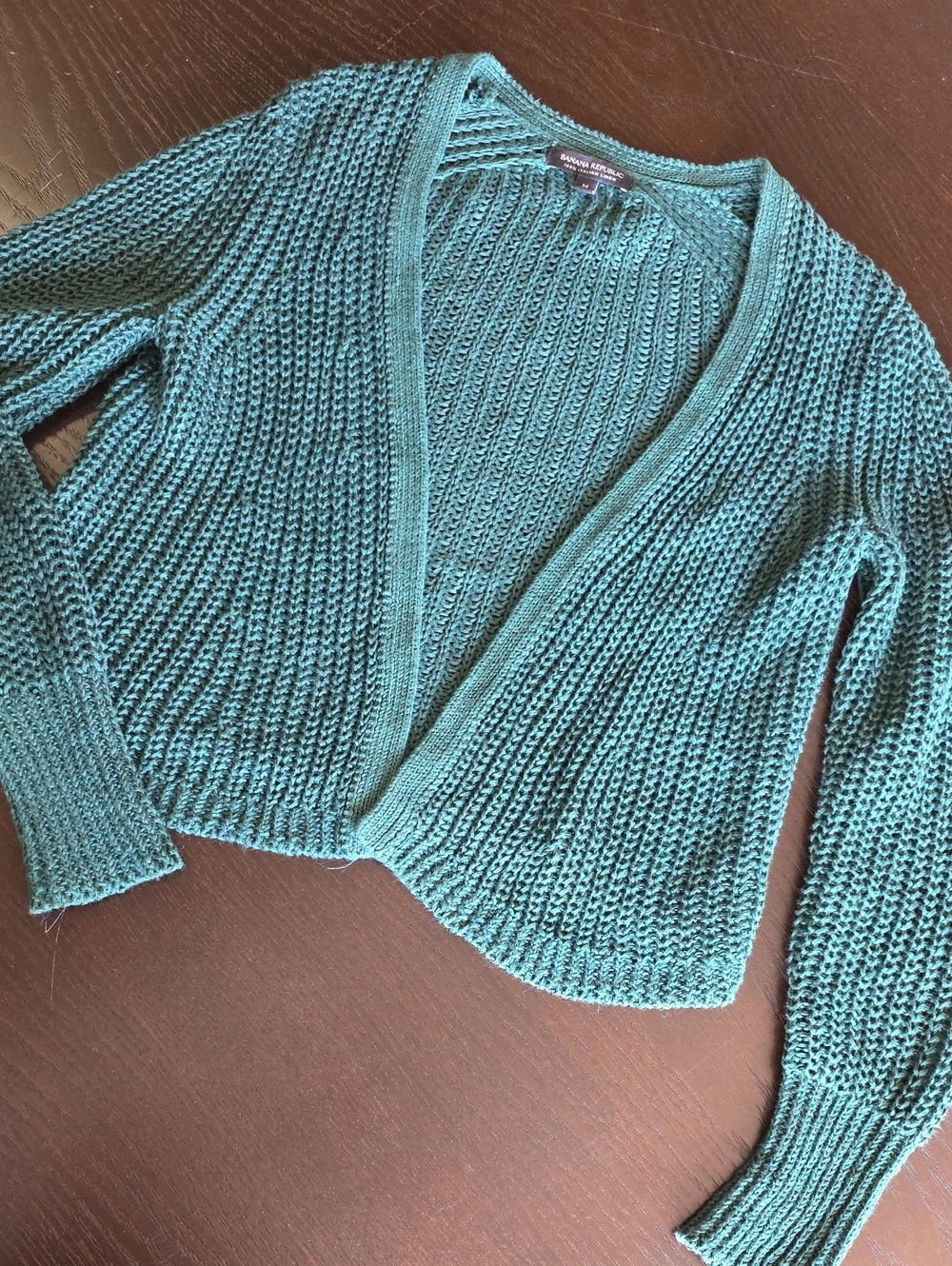 Banana Republic Teal Open Knit Cardigan